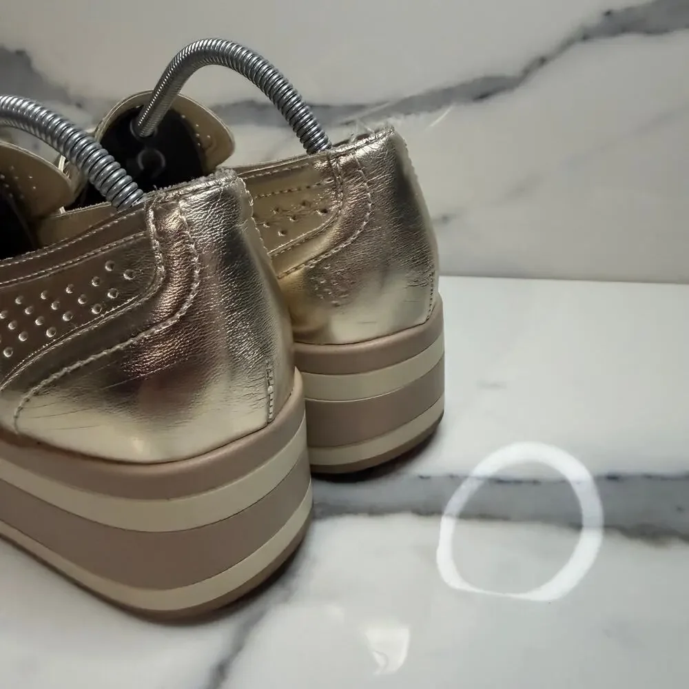 Dolce Vita Women's Gold Metallic Platform Janine Loafer Sz 8.5 Fashion Sneakers - Picture 4 of 7